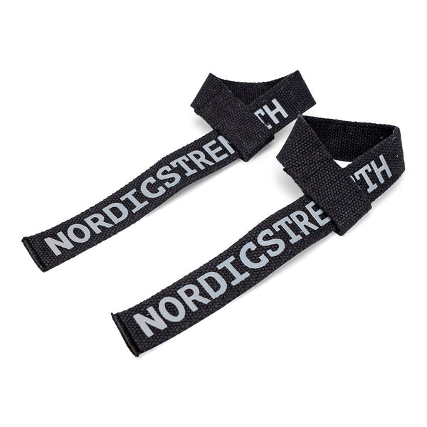 Zughilfen aus Stoff, mit Schriftzug "Nordic Strength", schwarz