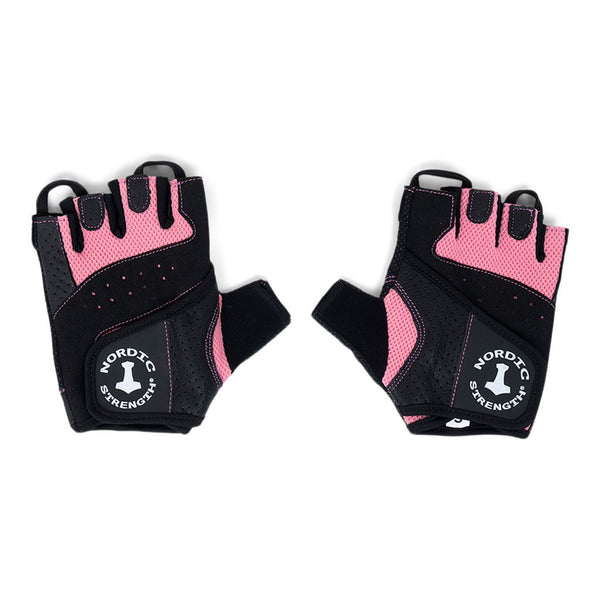 Fitnesshandschuhe mit gummierter Handfläche, schwarz/rosa