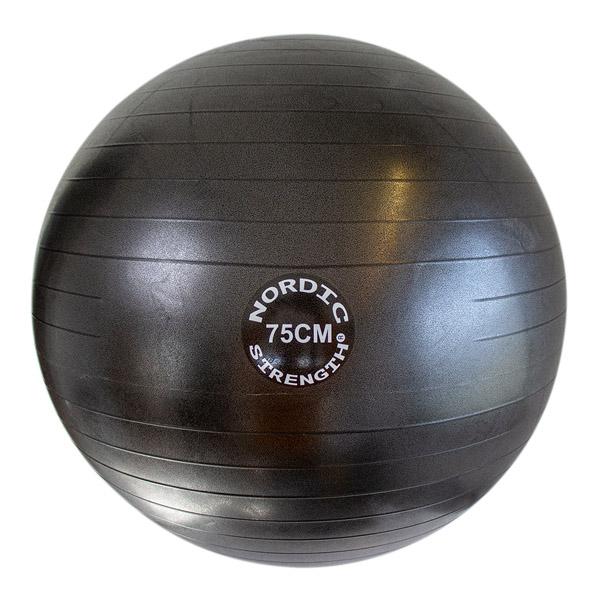 Hochwertiger Gymnastikball von Nordic Strength, 75 cm, schwarz