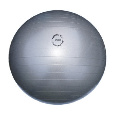 Hochwertiger Gymnastikball von Nordic Strength, 55 cm, grau